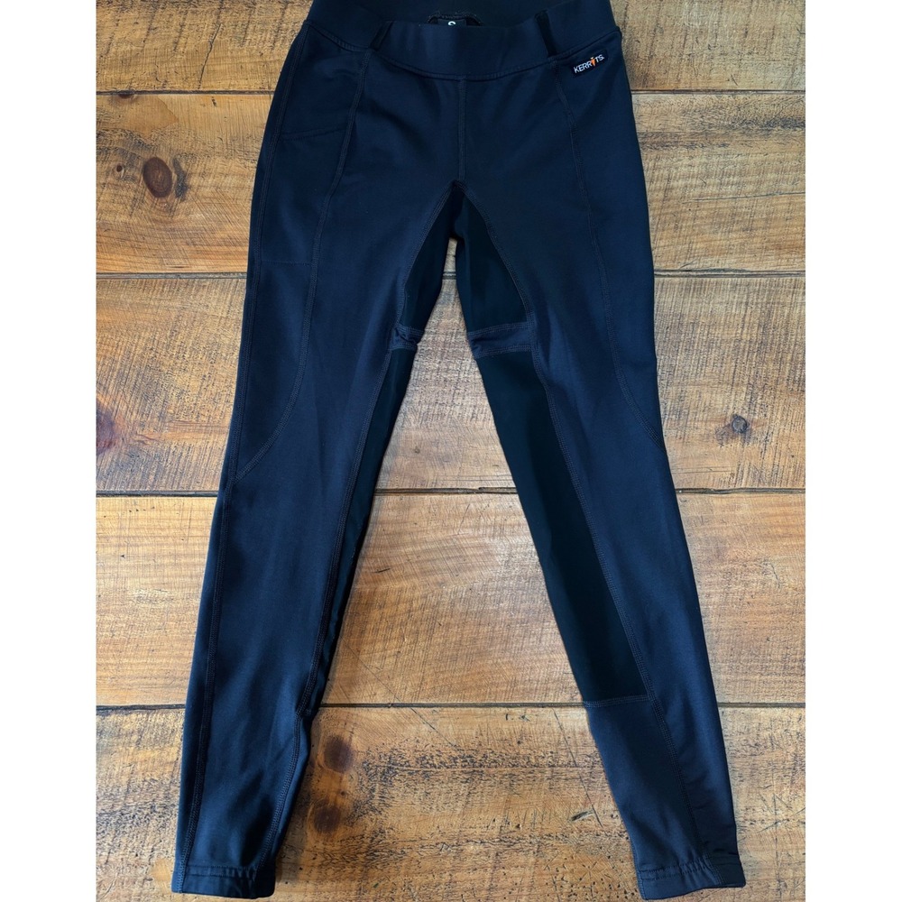 Kerrits Womens Black Full Length Riding Pants Leggings Velvet Stretchy Small